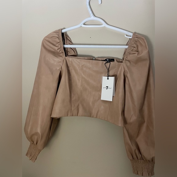 7 for all mankind pleather top - Picture 2 of 2
